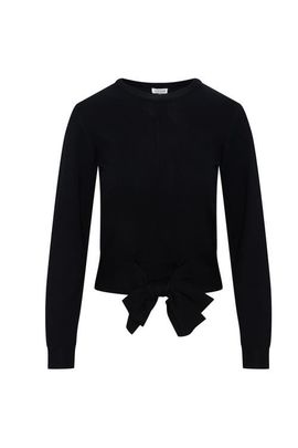 Vivid Vivid Crew Neck Bottom Tie Soft Knit Sweater