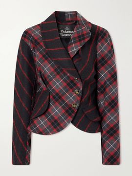 VIVIENNE WESTWOOD Stormy checked asymmetric wool-blend blazer