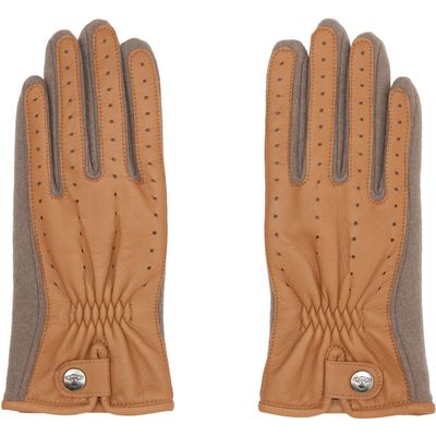 Vivienne Westwood Vivienne Westwood Beige & Gray Leather Sheep Gloves