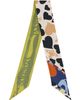 Vivienne Westwood Vivienne Westwood Beige & Green Hearts & Orbs Twilly Skinny Scarf - 1
