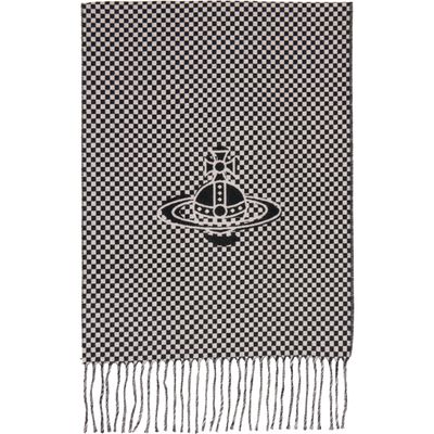 Vivienne Westwood Vivienne Westwood Black & Gray Checkmate Scarf
