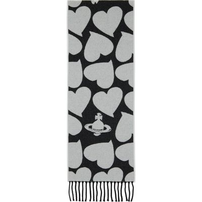 Vivienne Westwood Vivienne Westwood Black & Gray Thin Scarf