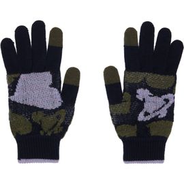 Vivienne Westwood Vivienne Westwood Black & Khaki Hearts & Orbs Gloves