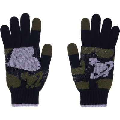 Vivienne Westwood Vivienne Westwood Black & Khaki Hearts & Orbs Gloves