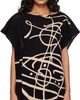 Vivienne Westwood Vivienne Westwood Black Beach Top Graffiti Orb Cover-Up Top - 1