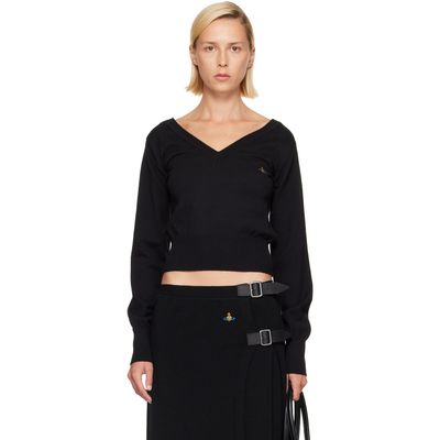 Vivienne Westwood Vivienne Westwood Black Beatrice V-Neck Sweater