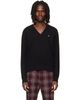 Vivienne Westwood Vivienne Westwood Black Mark V-Neck Sweater - 1