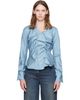 Vivienne Westwood Vivienne Westwood Blue Heritage Twill 'Drunken Shirt' Blouse - 1