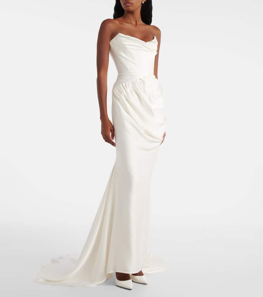 corset wedding dress vivienne westwood Bridal Nova Cora satin gown in white - Vivienne Westwood