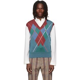 Vivienne Westwood Vivienne Westwood Burgundy & Blue Argyle Vest