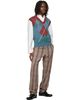 Vivienne Westwood Vivienne Westwood Burgundy & Blue Argyle Vest - 4