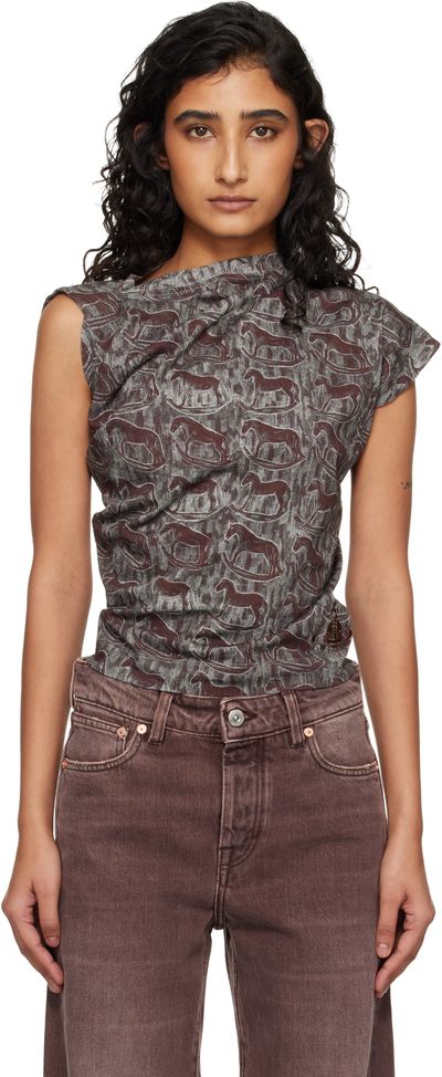 Vivienne Westwood Vivienne Westwood Burgundy & Gray Hebo T-shirt