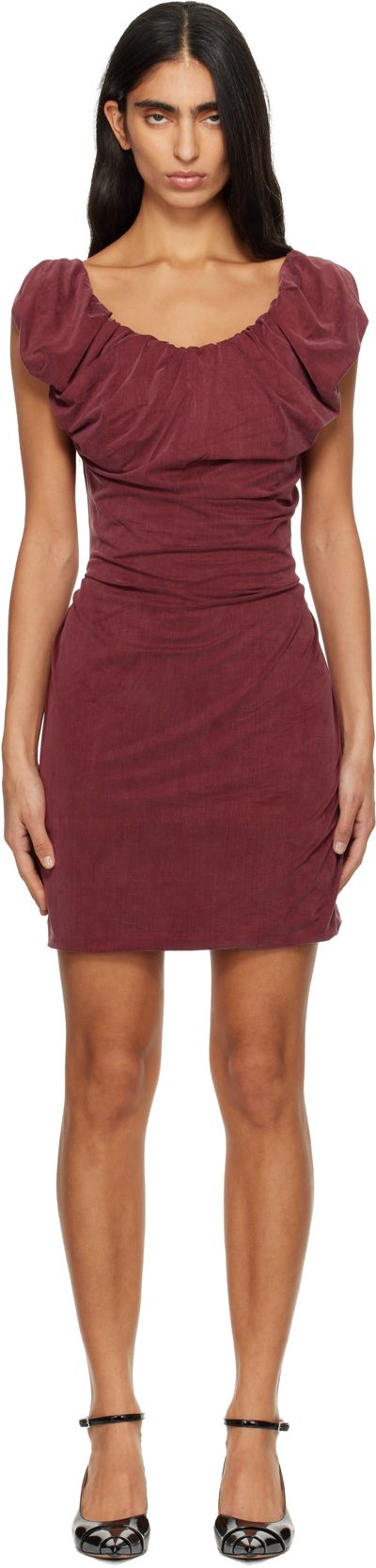 Vivienne Westwood Vivienne Westwood Burgundy Ginnie Amber Jersey Minidress