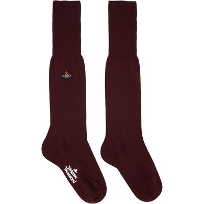 Vivienne Westwood Vivienne Westwood Burgundy Uni Colour High Socks