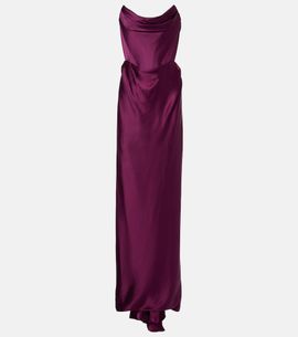 Vivienne Westwood Vivienne Westwood Galaxy draped crêpe satin bustier gown