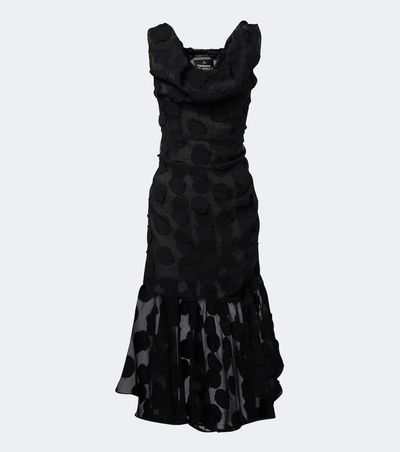 Vivienne Westwood Vivienne Westwood Gennie Frill draped polka-dot crêpe midi dress