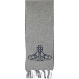 Vivienne Westwood Vivienne Westwood Gray & Blue Double Face Scarf