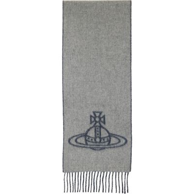 Vivienne Westwood Vivienne Westwood Gray & Blue Double Face Scarf
