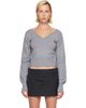 Vivienne Westwood Vivienne Westwood Gray Beatrice V-Neck Sweater - 1