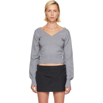 Vivienne Westwood Vivienne Westwood Gray Beatrice V-Neck Sweater
