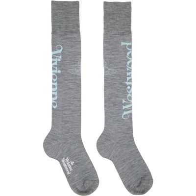 Vivienne Westwood Vivienne Westwood Gray Half Logo High Socks