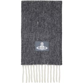 Vivienne Westwood Vivienne Westwood Gray Logo Patch Scarf