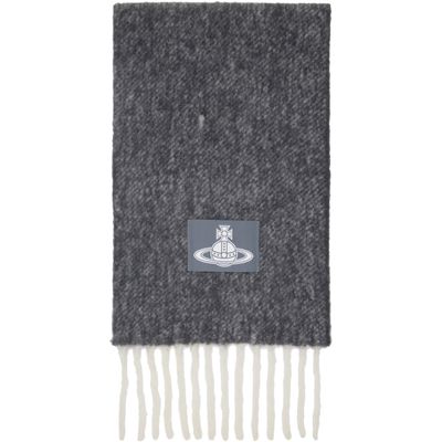 Vivienne Westwood Vivienne Westwood Gray Logo Patch Scarf