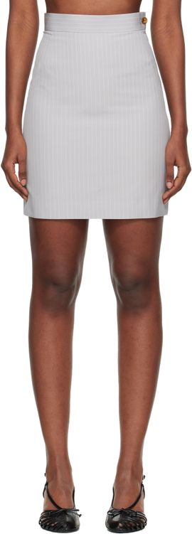 Vivienne Westwood Vivienne Westwood Gray Pinstripe Shirting Miniskirt