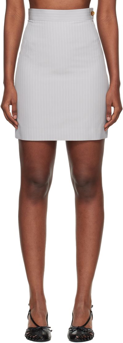 Vivienne Westwood Vivienne Westwood Gray Pinstripe Shirting Miniskirt