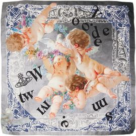 Vivienne Westwood Vivienne Westwood Gray Spring Cherub Square Scarf
