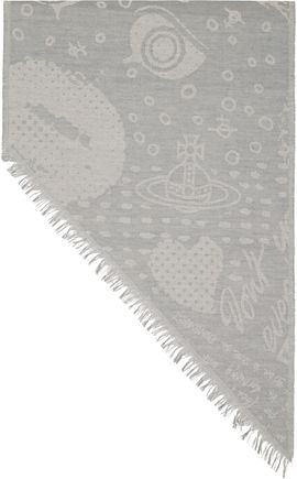 Vivienne Westwood Vivienne Westwood Gray Two Point Scarf