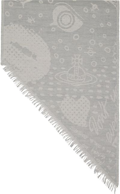 Vivienne Westwood Vivienne Westwood Gray Two Point Scarf