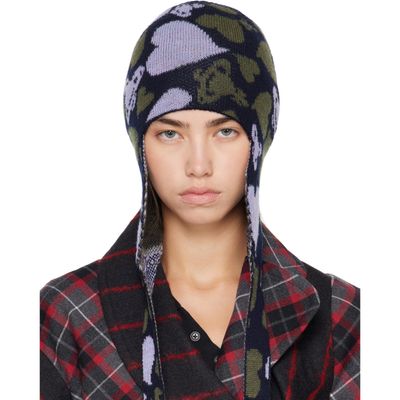 Vivienne Westwood Vivienne Westwood Khaki & Purple Ear Flap Beanie