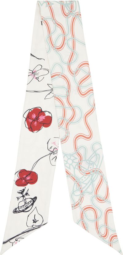 Vivienne Westwood Vivienne Westwood Multicolor Flower & Orb Twilly Scarf