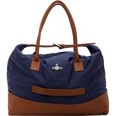 Vivienne Westwood Vivienne Westwood Navy & Brown Sid Weekender Duffle Bag