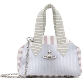 Vivienne Westwood Vivienne Westwood Navy & Burgundy Yasmine Small Archive Hand Bag