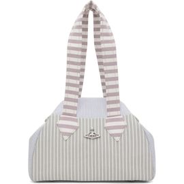 Vivienne Westwood Vivienne Westwood Navy & Gray Yasmine Medium Archive Hand Bag