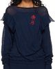 Vivienne Westwood Vivienne Westwood Navy Linen Cotton Blend Crinkled Sweater - 1