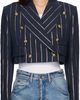 Vivienne Westwood Vivienne Westwood Navy Long Sleeve Cut Off Blazer - 1