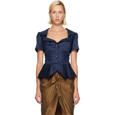 Vivienne Westwood Vivienne Westwood Navy S/S Monday Shirt
