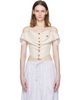 Vivienne Westwood Vivienne Westwood Off-White Short Sleeve Bea Corset Cardigan Blouse - 1