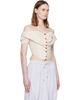 Vivienne Westwood Vivienne Westwood Off-White Short Sleeve Bea Corset Cardigan Blouse - 2