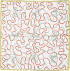 Vivienne Westwood Vivienne Westwood Off-White Wiggle Orb Square Scarf