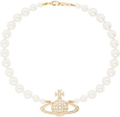 Vivienne Westwood Vivienne Westwood One Row Bas Relief Faux-Pearl Necklace