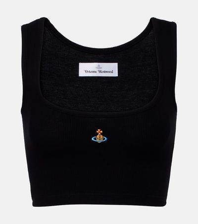 Vivienne Westwood Vivienne Westwood Orb ribbed-knit jersey crop top