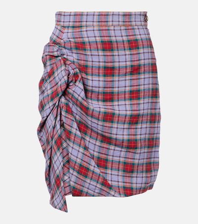 Vivienne Westwood Vivienne Westwood Panther gathered linen midi skirt