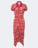 Vivienne Westwood Vivienne Westwood Pulling checked ruched cotton midi dress - 1