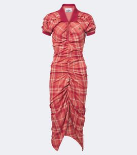 Vivienne Westwood Vivienne Westwood Pulling checked ruched cotton midi dress