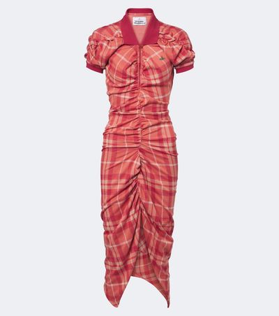 Vivienne Westwood Vivienne Westwood Pulling checked ruched cotton midi dress