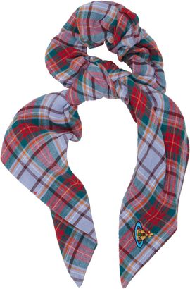 Vivienne Westwood Vivienne Westwood Purple & Red Tartan Large Scrunchie
